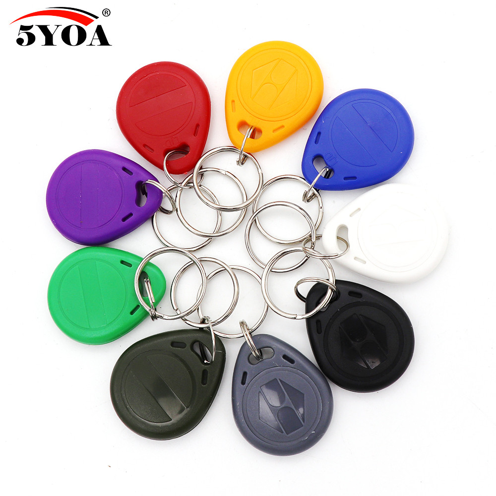 

10pcs EM4305 T5577 Duplicator Copy 125khz RFID Tag Access Control Porta Chave Card Key Fob Token Ring Proximity