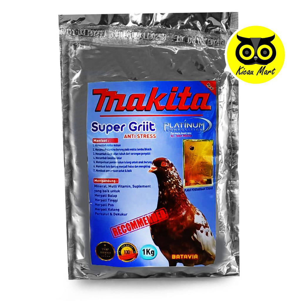 kjg KICAU MART Grit Asinan Makita Super Grit Platinum Pakan Tambahan Burung Meati Perkutut Derkuku
