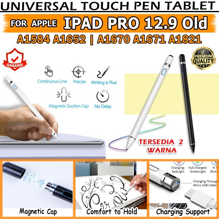 IPad Pro 12.9 Inch Old 2015 2017 Pencil Pensil Stylus Pen Universal - Hitam
