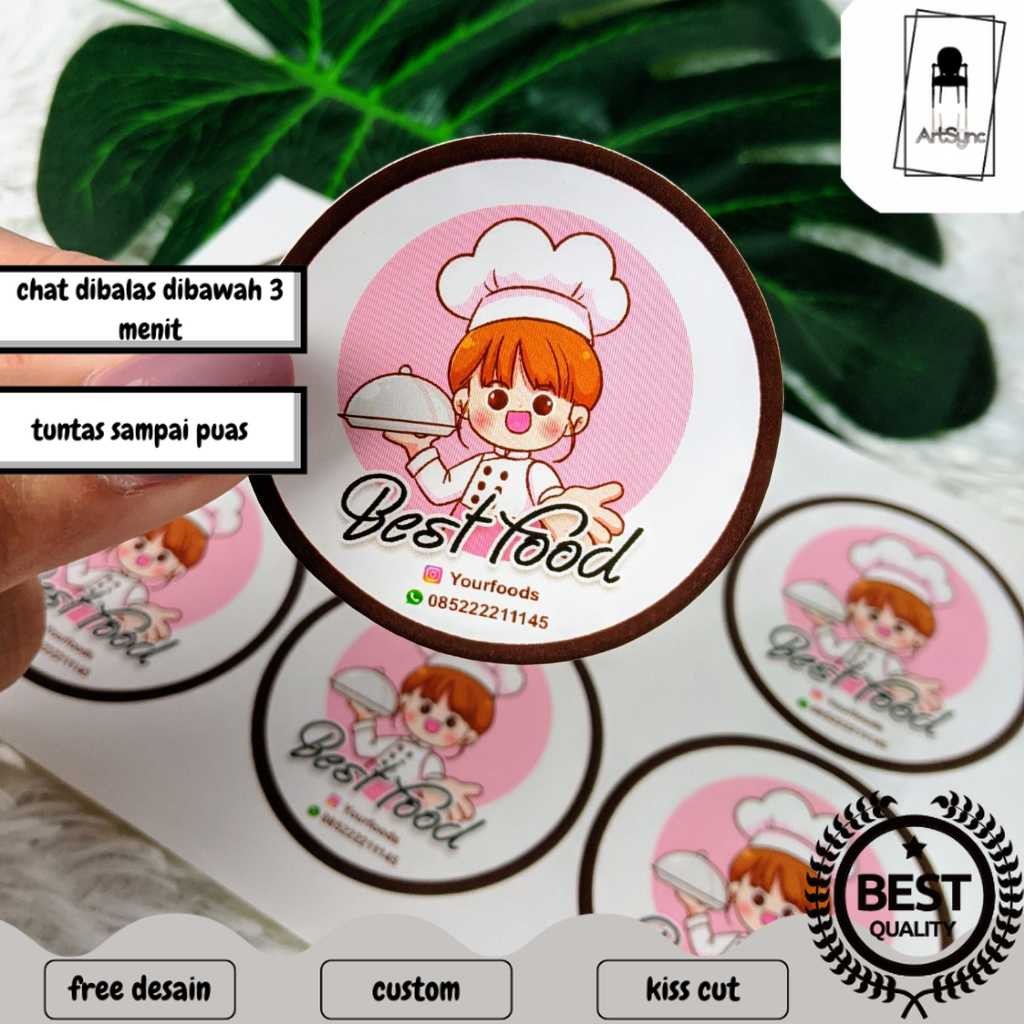 

Syncart SBC 8-15 Cetak Stiker Bulat Logo Olshop Custom Sticker Label Makanan Free Desain Print