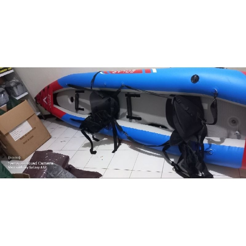 Inflatable Kayak Single Solar Marine Perahu Karet Kayak Dayung 412 CM