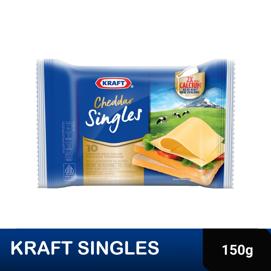 

Kraft Keju High Calcium Singles 10 Slice 150g | Keju Slice | Keju Lembaran
