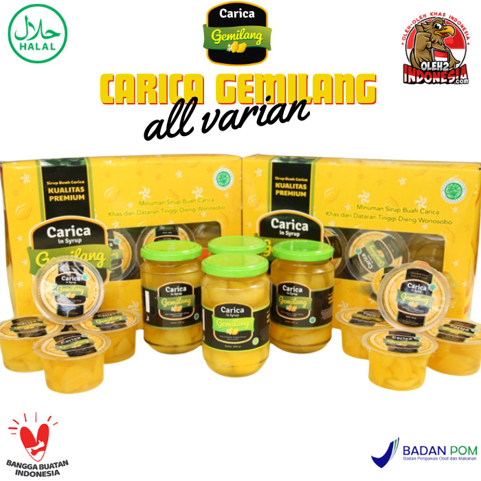

Carica Merk Gemilang Segar Kemasan Buah Minuman Pepaya Khas Dieng