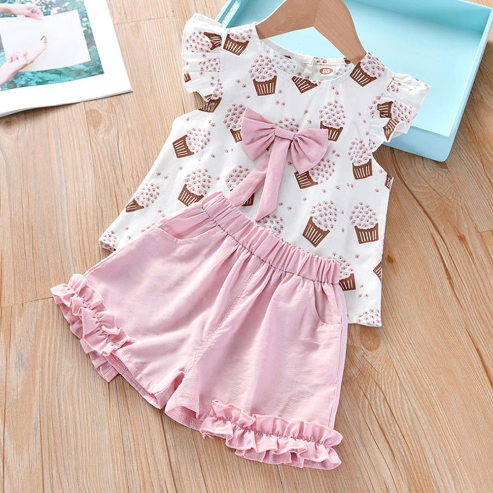 Setelan Baju Anak Perempuan Cup Corn | One Set Anak Cewek Umur 1 Tahun - 6 Tahun