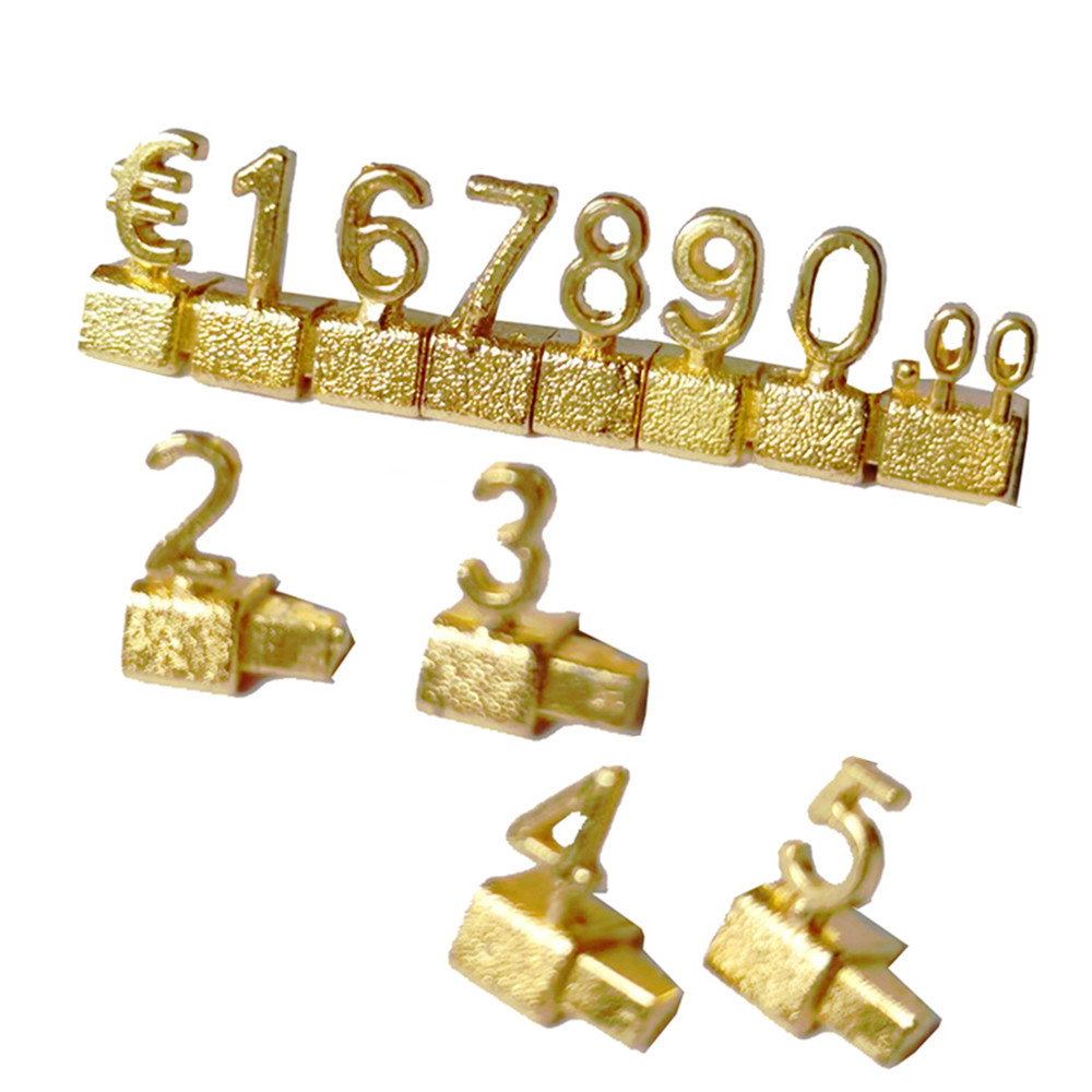 

Gold 3D Combined Price Tag 12Pcs/Set Adjustable Number Signs Cube Dollar Euro Currency Symbol Jewelry Store Digital Price Tags