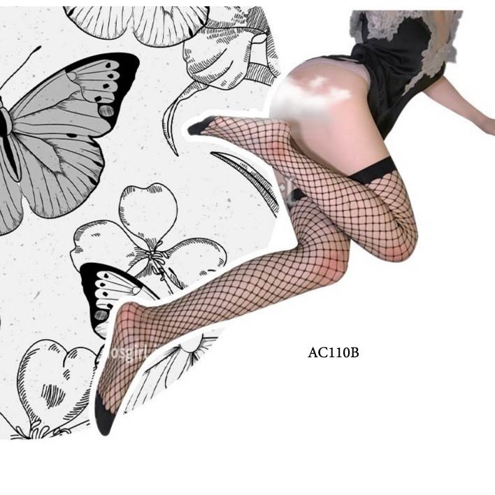 Premium Fashion Stocking Jumbo Size Wanita Jaring Hitam Sedang Ac110B