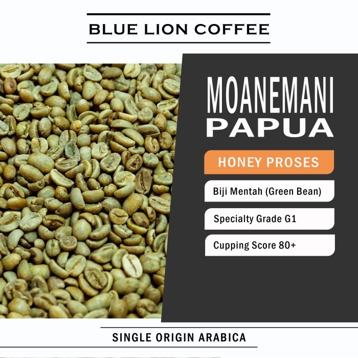 

Blue Lion Coffee Green Bean 1 kg Papua Moanemani Honey Proses