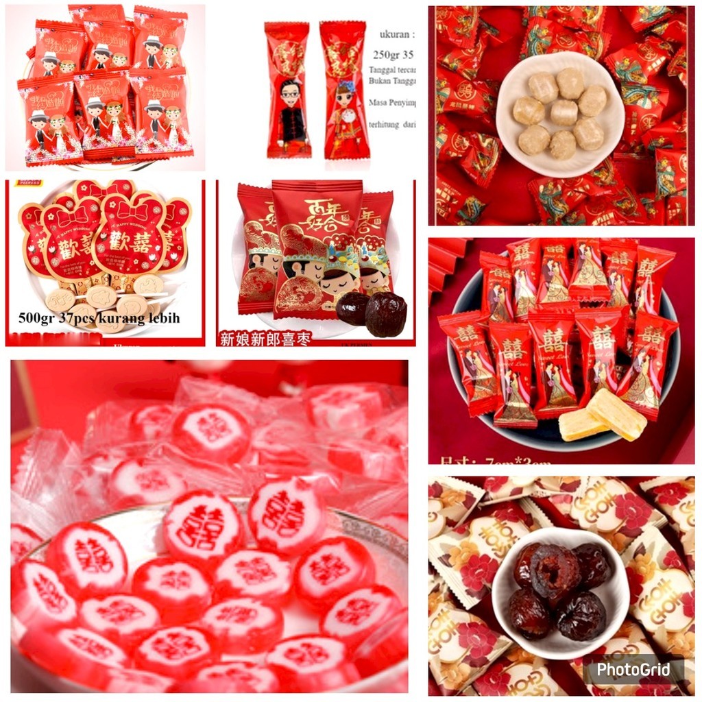 

(Delin) Permen Wedding Kacang Tingting Sangjit Kurma Wedding Permen Nikah Enak Wedding Candy Chinese Wedding Susu Permen Pengantin Shuang Xi 250gr Teapai Shangjit Candy