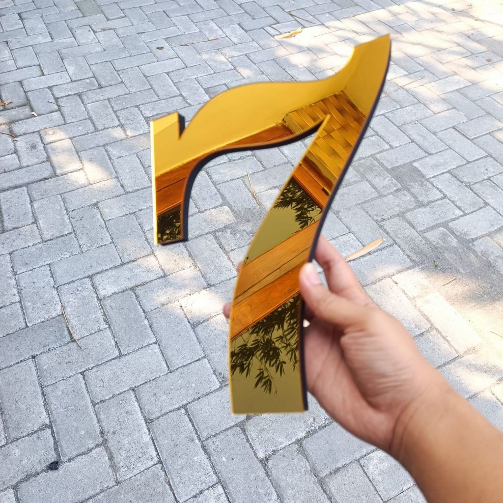 Custom Huruf dan Angka Akrilik Timbul 1cm GOLD SILVER ROSE Acrylic Tulisan 3D 25-30cm
