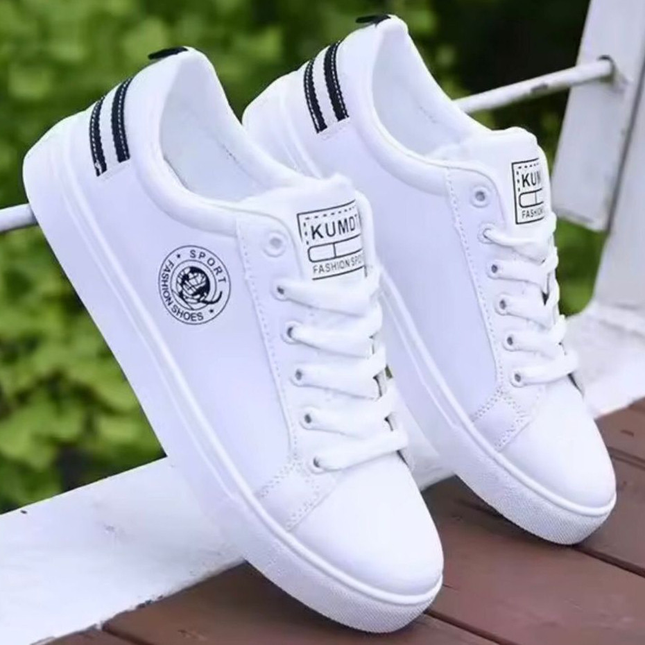 Sepatu Pria Flag Low Tinggi Sneakers Putih Biru Hitam