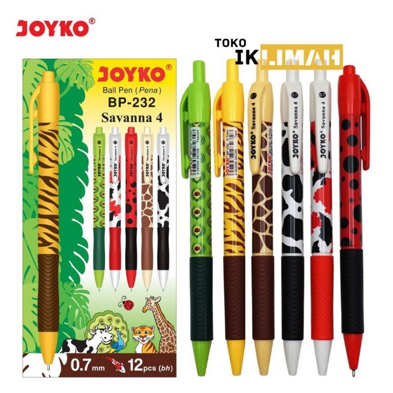 

Pulpen Savanna 4 Joyko [BP-232/12 pcs] / Ballpoint Pena Pen [0.7 mm/1 Pack]