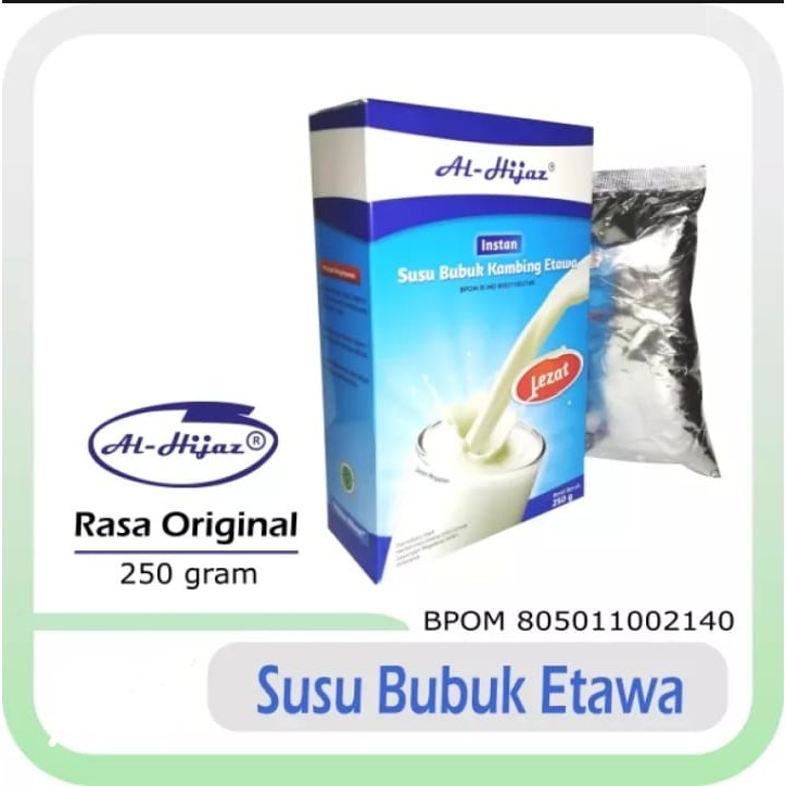 

Susu Kambing Etawa Original Al Hijaz 250 Gram Komposisi susu 80% BPOM