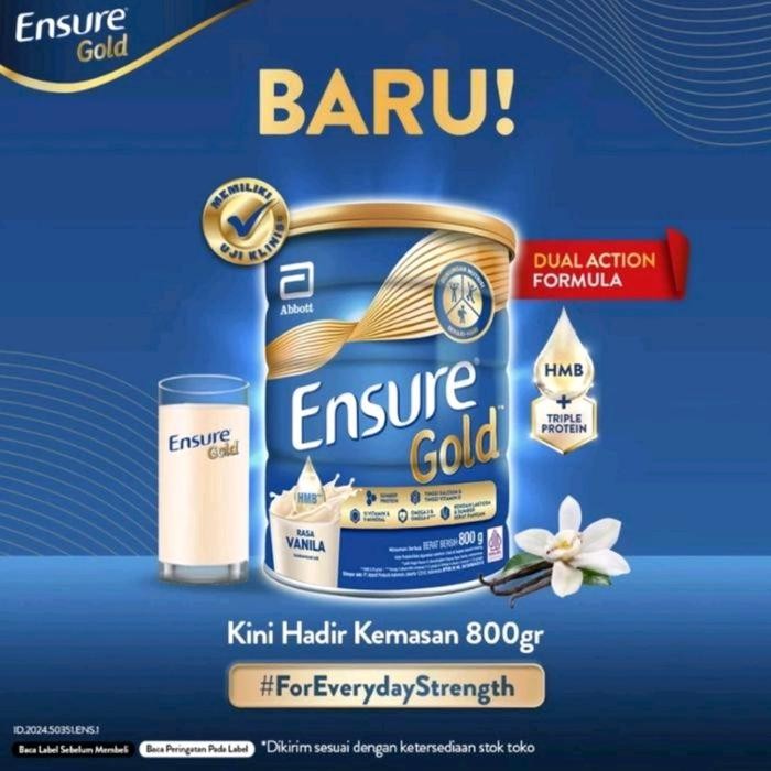 

ENSURE GOLD VANILA COKLAT 800 GRAM/800GR/VANILLA/ CHOCOLATE/dulu 850 gr 900 gr - VANILA
