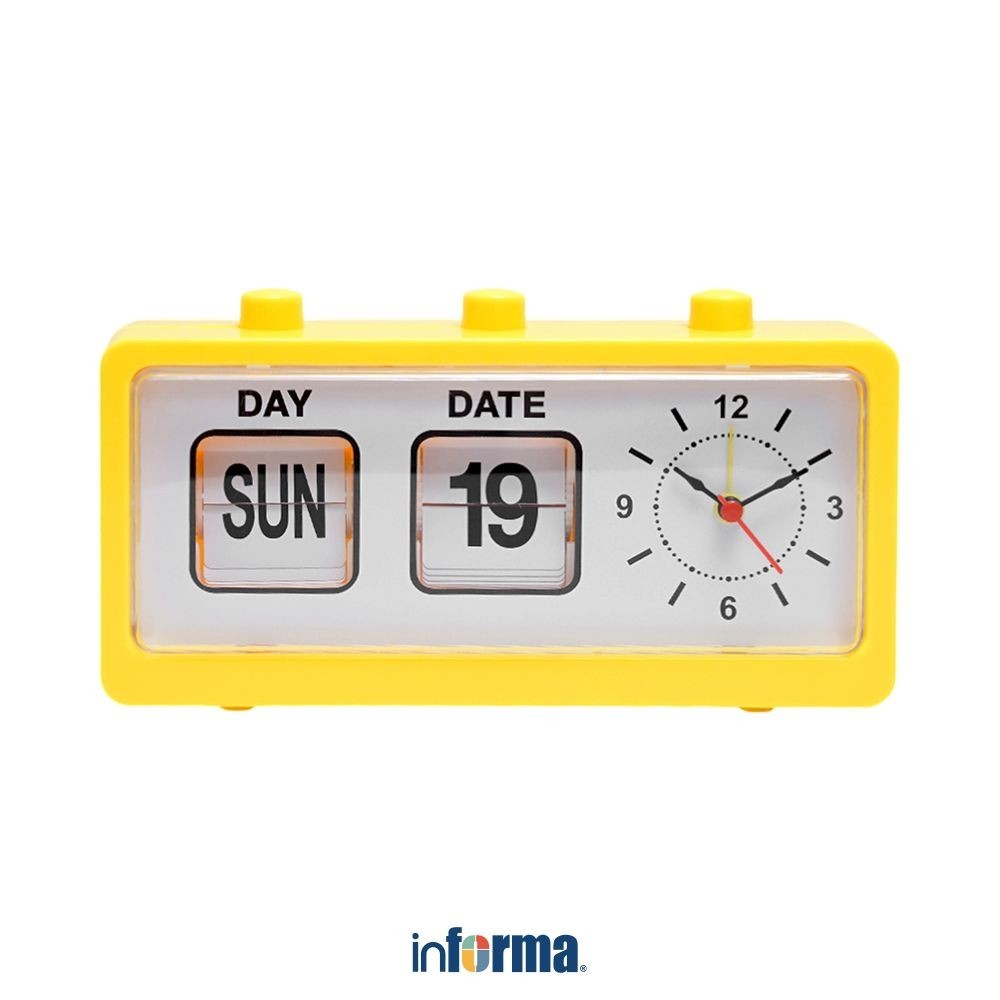 Informa Jam Weker Analog - Kuning Alarm Clock Waker Clock Jam Alarm Dekorasi Kamar Tidur