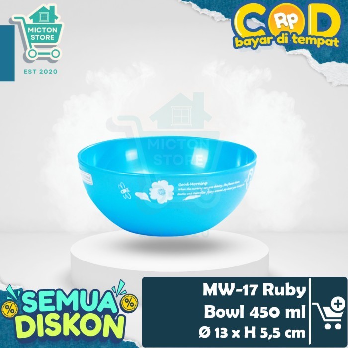HOMTON Lion Star MW-17 Ruby Bowl 450 ml Mangkok Makan Mangkuk Gelas Es Buah Salad Es Krim Scoop Kuah