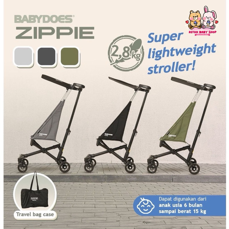 Babydoes Zippie Stroller Cabin Size / Ultra Compact Travel Stroller/ Stroller Ringan Travelling