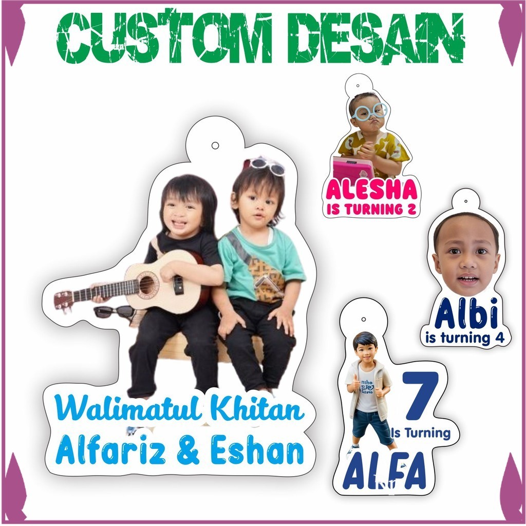 

Hang Tag Gambar Cetak Custom Nama dan Foto Ultah Isi 20 pcs Proses Cepat Cetak Toko_Renata