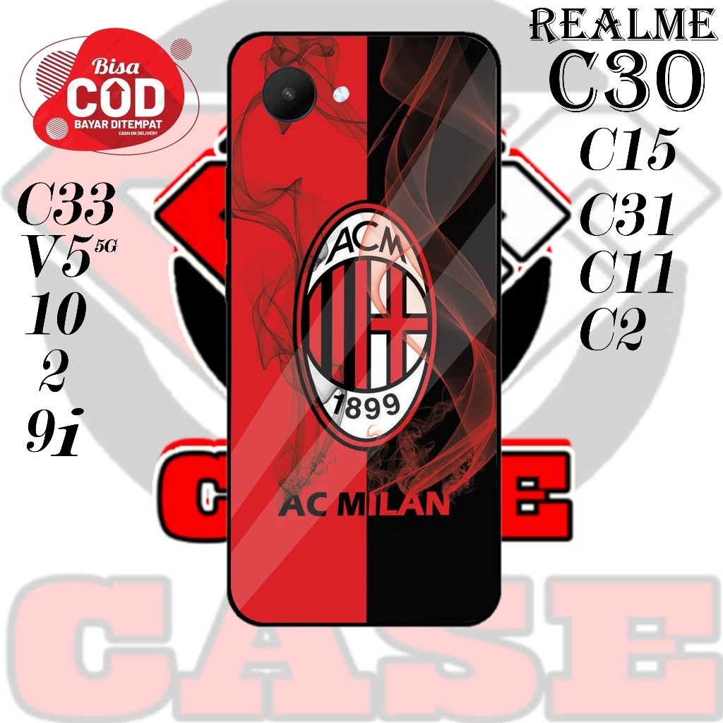Skin DKC MOTIF AC MILAN HARDCASE  REALME C30 /  C31 / C33 / C15 / C11 / C2 / REALME 2 / REALME 10 / 