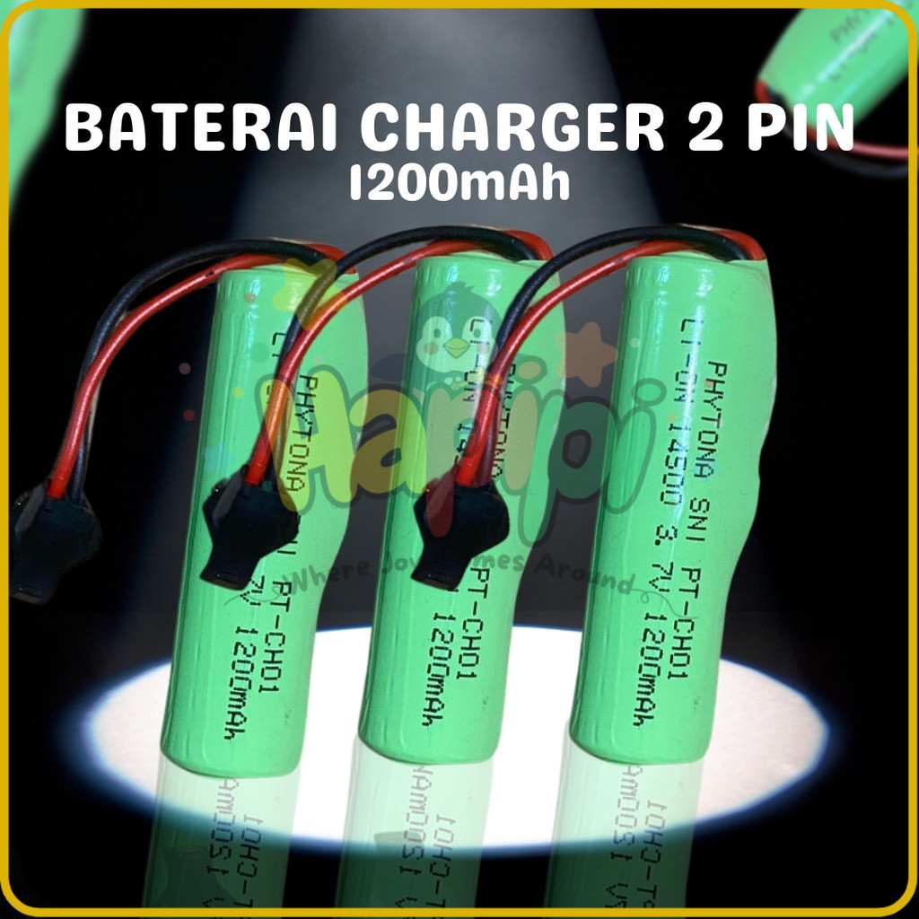 Battery Charger Kabel Rangkai 1 Phytona Sni 14500 Li-Ion 3.7 Volt 1200Mah Phytona Baterai Mobil Rc