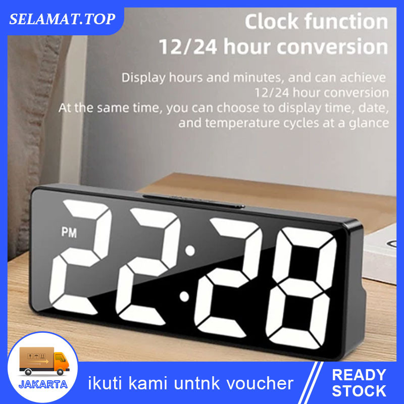 Jam Alarm Dinding Digital 3D Clock Led Meja Jam Meja Dinding Digital 3D Led Clock Bentuk Angka