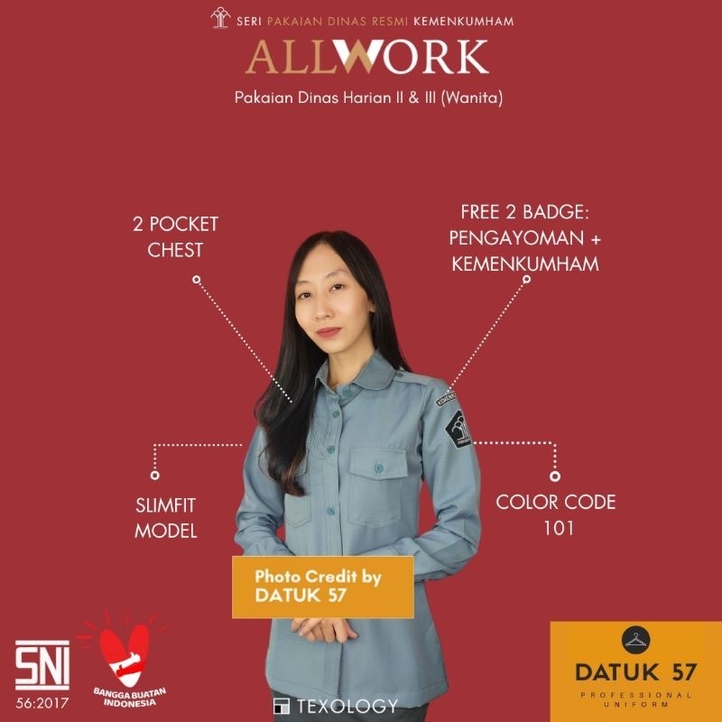 PROMO 11.11 Original AllWork Edition : Seragam Kemeja Atasan PDH 1 PDH 2 PDH 3 dan PDH 4 untuk Lapas