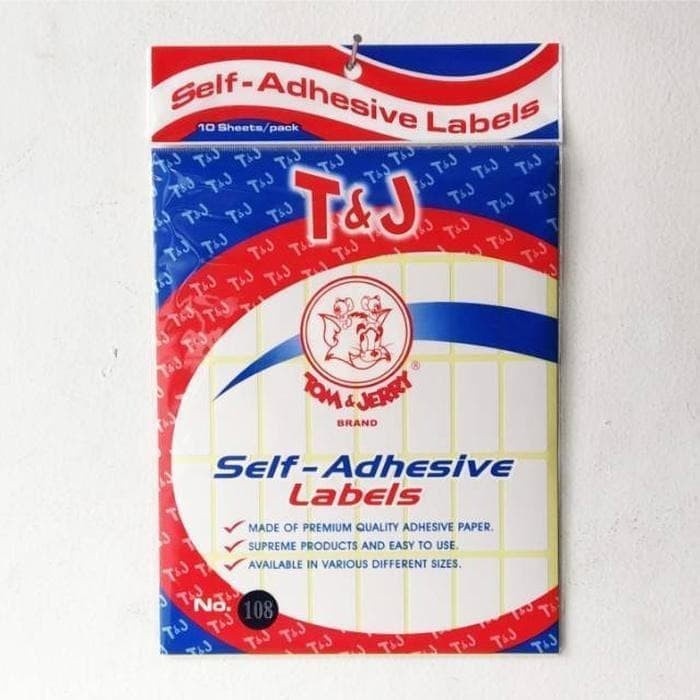 

Label Tom & Jerry No. 108 per pack isi 10 lembar