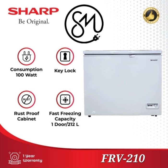 Chest Freezer Box Sharp FRV-210X 200 Liter FRV210X