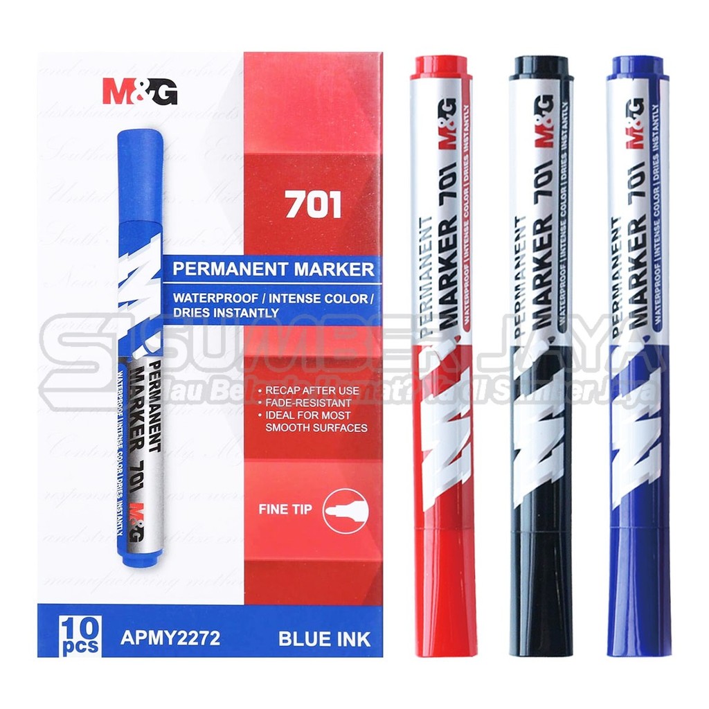 

Spidol Permanent Marker 701 Waterproof M&G APMY2272 Fine Tip