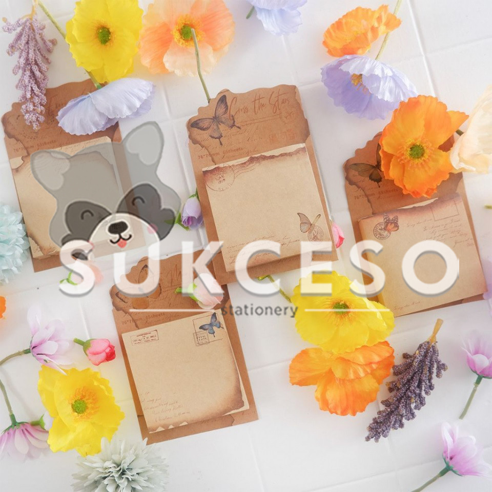 

Retro Butterfly Sticky Notes - Memo Tempel Vintage Murah