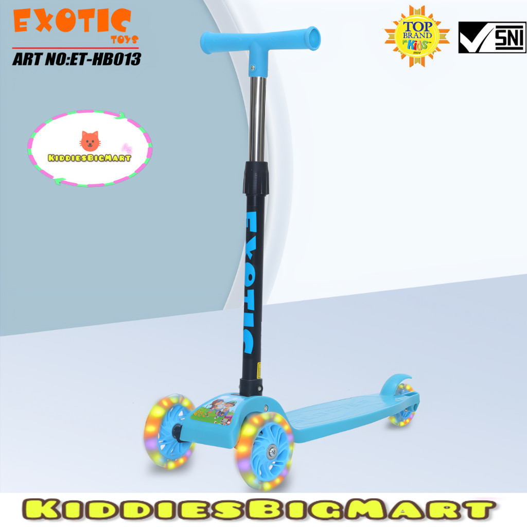Mainan Scooter anak EXOTIC HB 013 Bisa Dilipat Skuter Anak Roda Tiga Lampu Otoped Exotic HB013