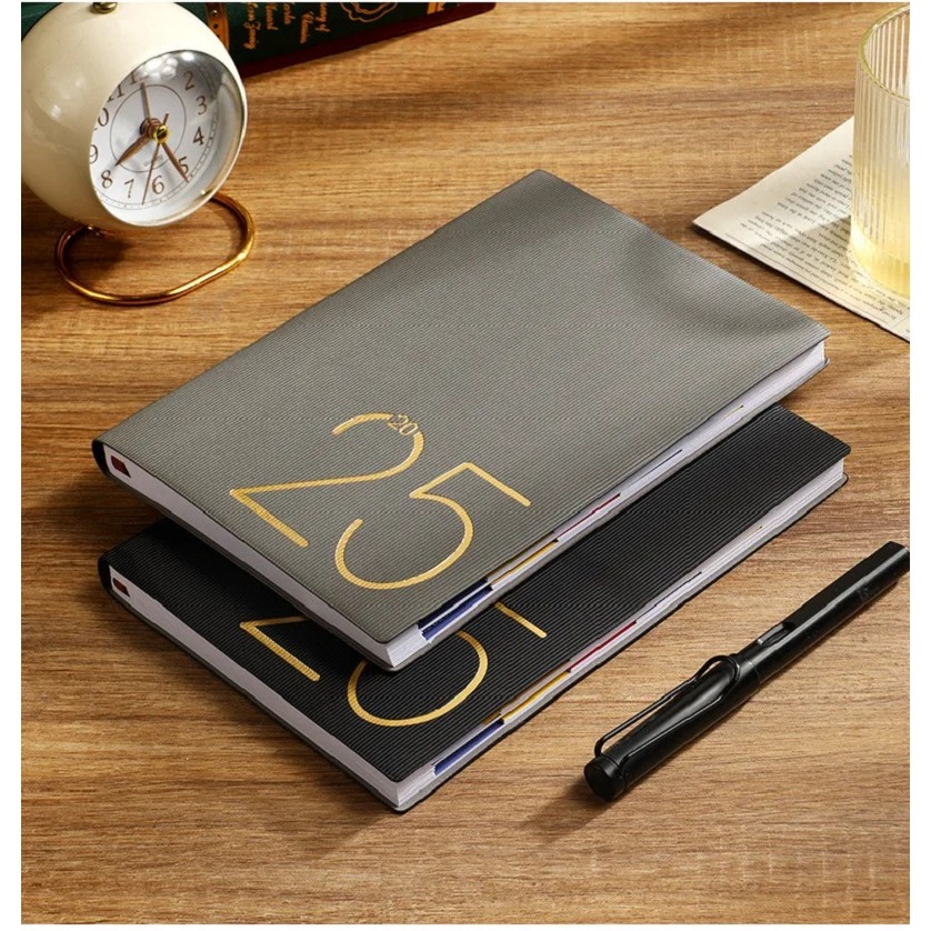

A5 Notebook PU Leather Cover 2025 Weekly Planner Agenda Notepad Student Stationery And Office Supplies Memo Pad Daily Book