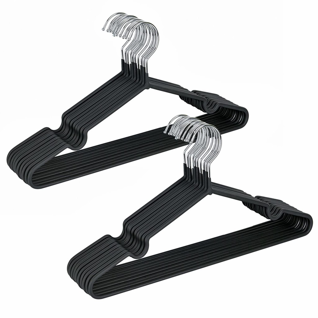

10pcs Non-Slip Coated Metal Suit Coat Hangers Heavy Duty Clothes Hangers Metal Shirt Jacket Hanger with Round Notches for Dress