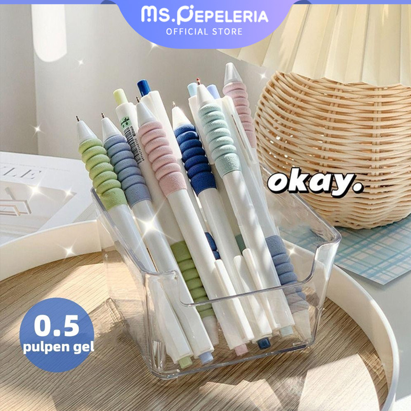 

pulpen gel/Pena Perlindungan Jari yang Nyaman Menekan Pegangan Lembut pena Netral-Ms.Pepeleria
