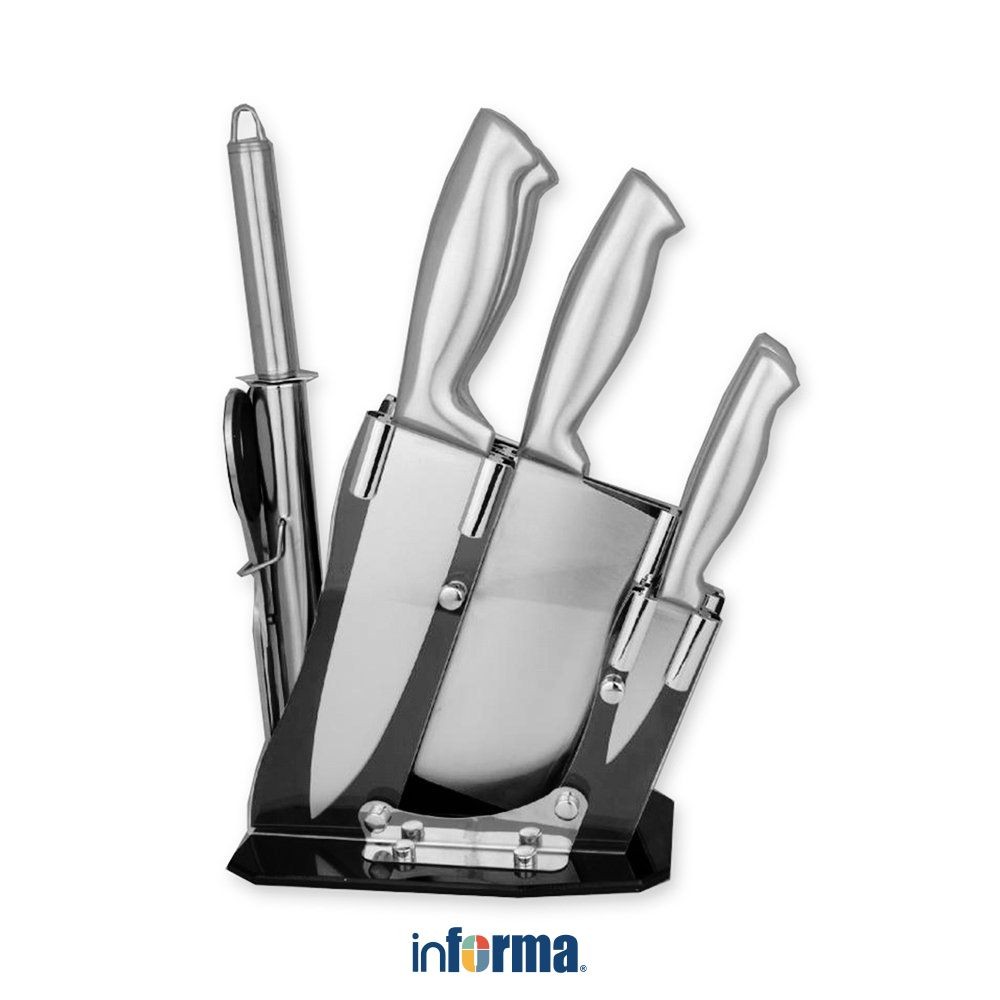Informa Cooking Color Set 8 pcs Pisau Dapur Dengan Block Penyimpanan Multifunctional Cooking Knife A