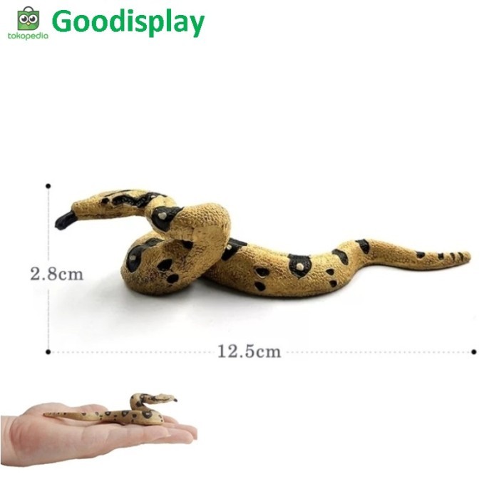 ✨Q.LnS✨ - BEST SELLER aneka mainan pajangan miniatur hewan ular snake figure kobra piton boa - Boa S