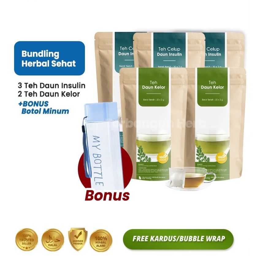 

(Ready Stock) PAKET LENGKAP ANTI DIABETES (3 PCS TEH CELUP INSULIN + 2 PCS TEH CELUP KELOR) FREE MY BOTTLE