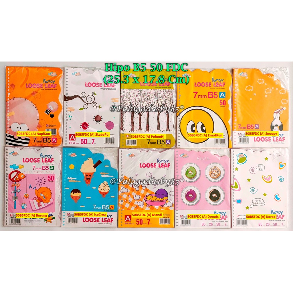 

(1 Pak Isi 50 Lembar) Loose Leaf HIPO B5 50 FDC Warna Gambar Plong / Loose Leaf HPO LL 50 B5 FDC