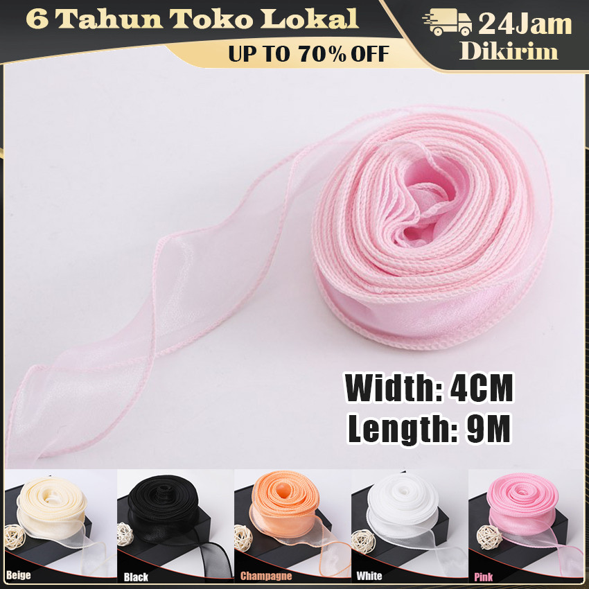 

Pita Satin Fishtail Gelombang 4cm x 9m / Ribbon Pita Kado & Dekorasi Buket Bunga