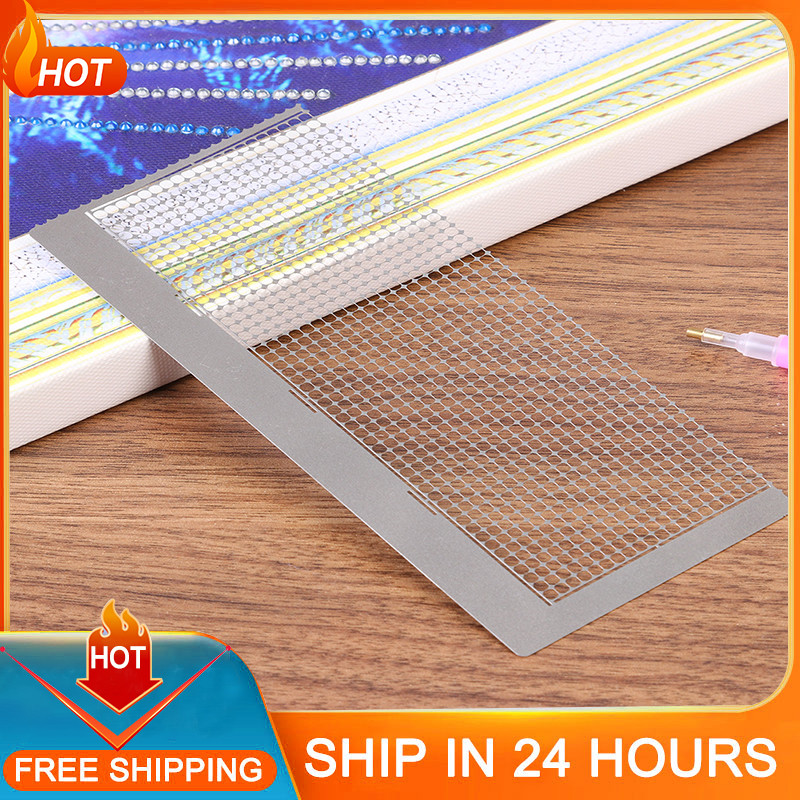 

Dispaint DIY Diamond Painting Net Ruler Point Drill Ruler Drill Cross Stitch Ruler Round Drill Diamond Embroidery Accessory