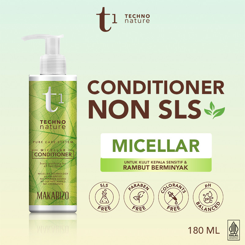 Makarizo T1 Techno Nature Micellar Conditioner 180 mL -  Non SLS - T1 Makarizo Techno || Pratama_mar
