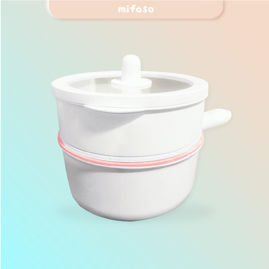 Teflon Listrik Serbaguna 1.8L – Multifungsi Goreng Rebus + Kukusan | Low Watt