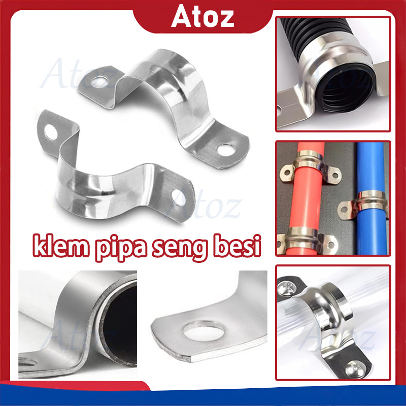klem pipa omega/klem pipa seng besi/klem omega 3" tipis