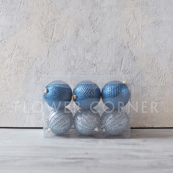 

Dekorasi Natal Rustic Blue Christmas Balls 6 Pcs Diameter 10Cm AN2305