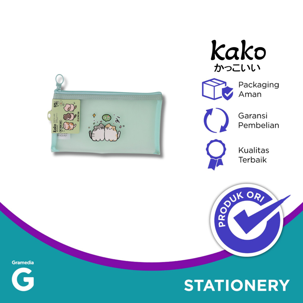 

Kako Kimiko Cat Zipper Pocket Mesh B6 Green