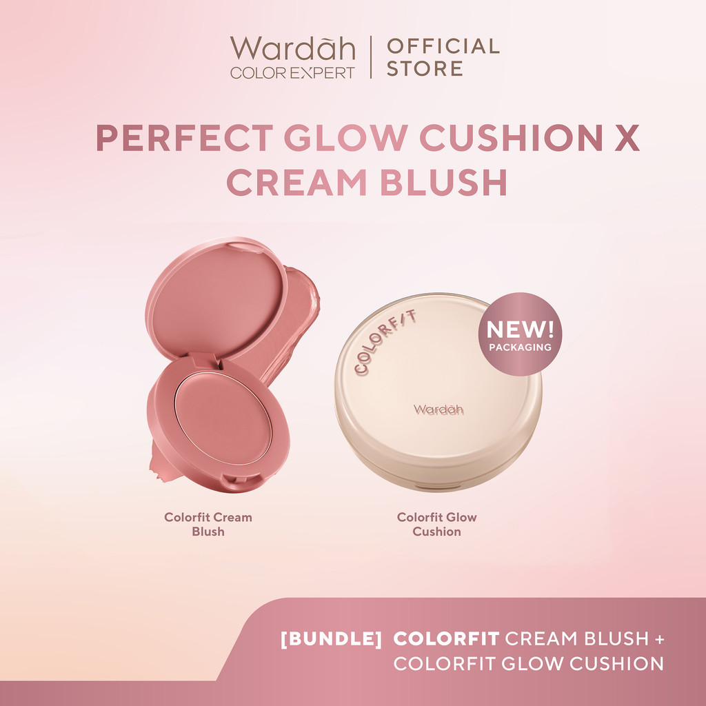 [BUNDLE] WARDAH Paket Colorfit Perfect Glow Cushion 15 g + Cream Blush 3 g - Makeup