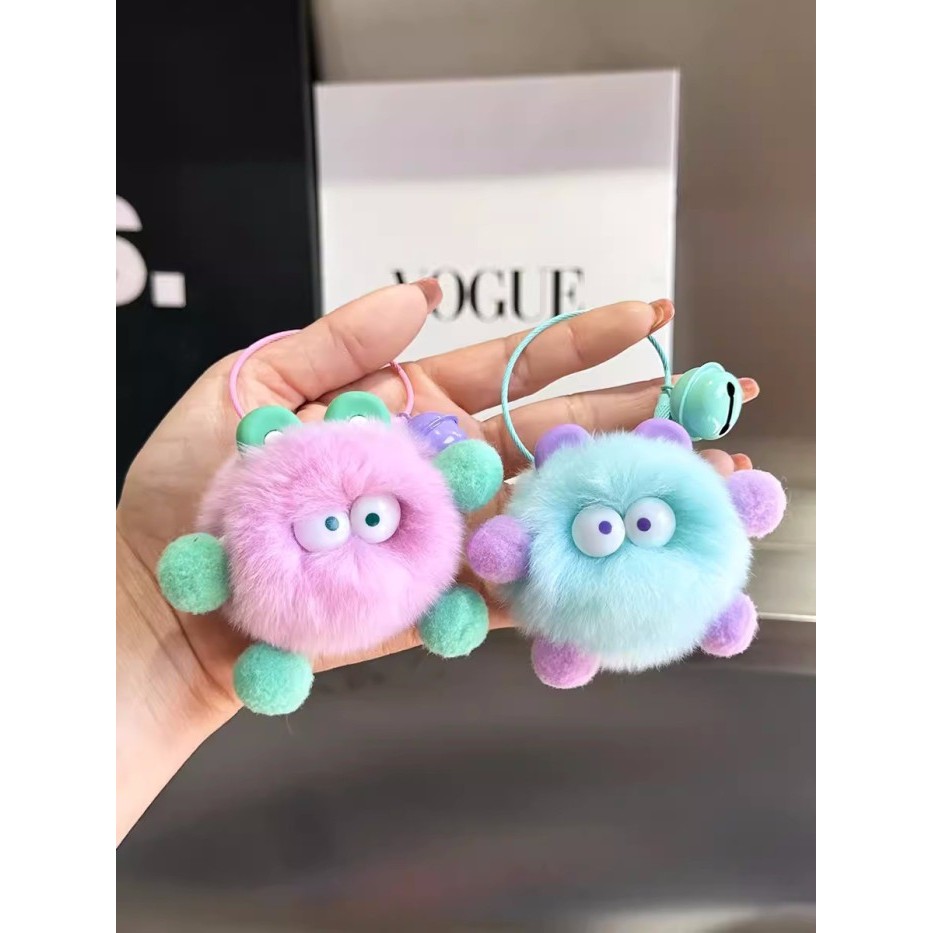 ENNWEN GK65 Gantungan Tas Kunci Boneka Bulu Bell Lucu Bag Keychain Accessories