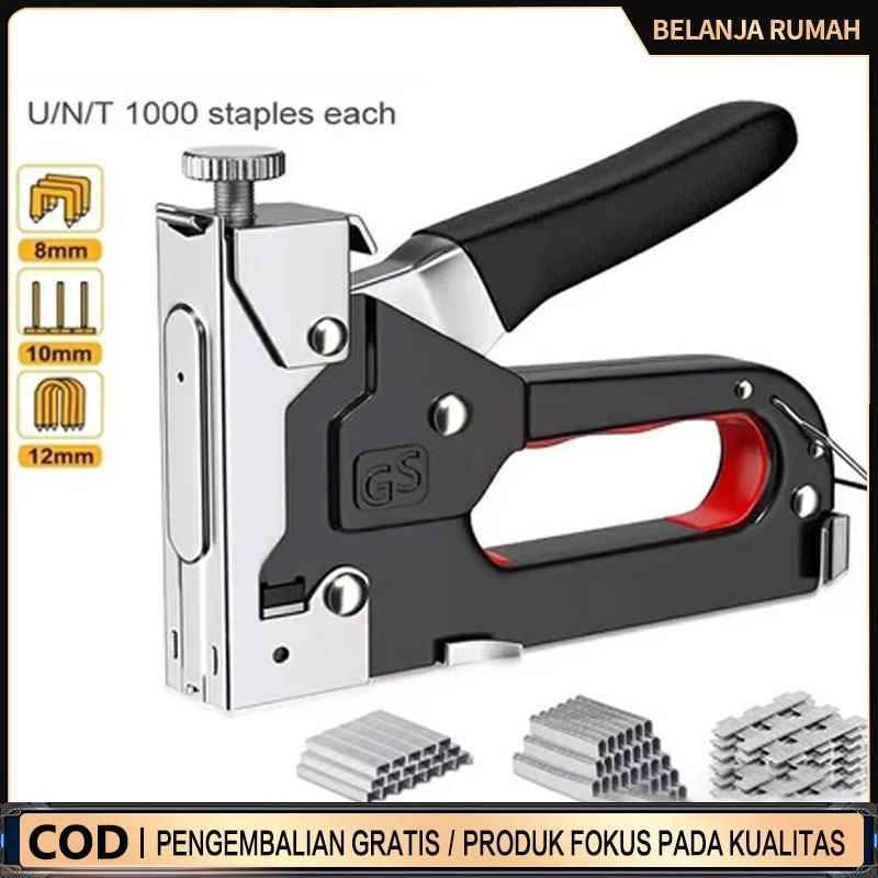 

Gratis 600 Paku / 3 In 1 Stapler Gun / 3 In 1 Pistol Kuku / Staples Tembak Gun Tacker / Powerfull Pistol Stapler / Furnitur DIY Pelapis Pistol Stapler / Dekorasi Rumah Alat Pertukangan / Multifungsi Pistol Stapler