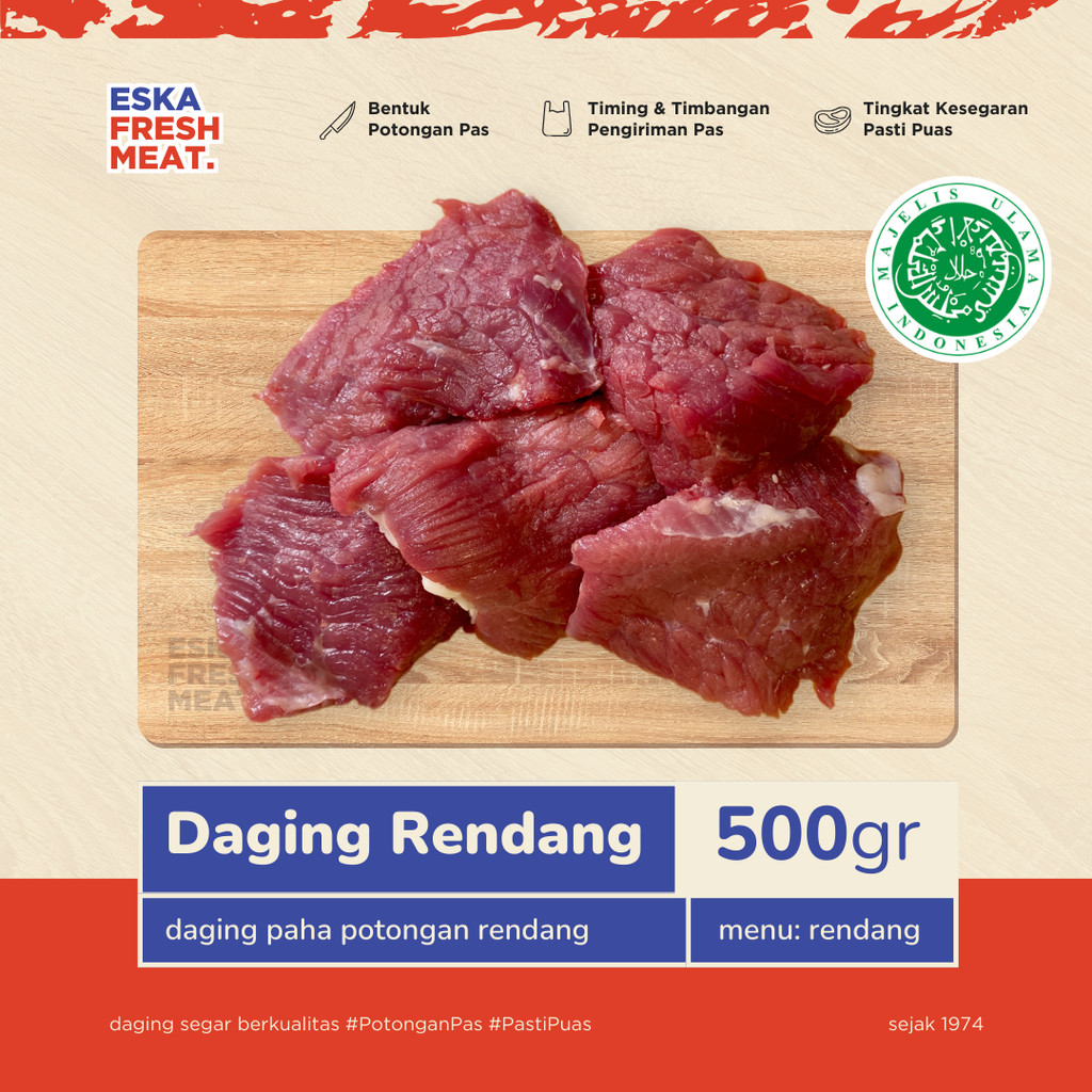 

Daging Sapi Lokal Segar RENDANG PAHA - 500gr