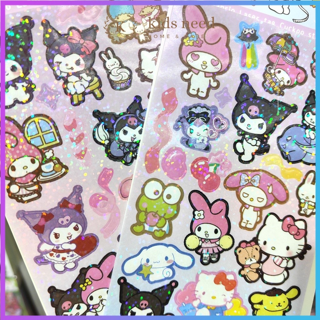 

Stiker Gliter Hologram besar Harmoni1124 Motif sanrio kuromi melody cinnamorol pompompurin Mixue Karakter Lucu-Lucu Keren