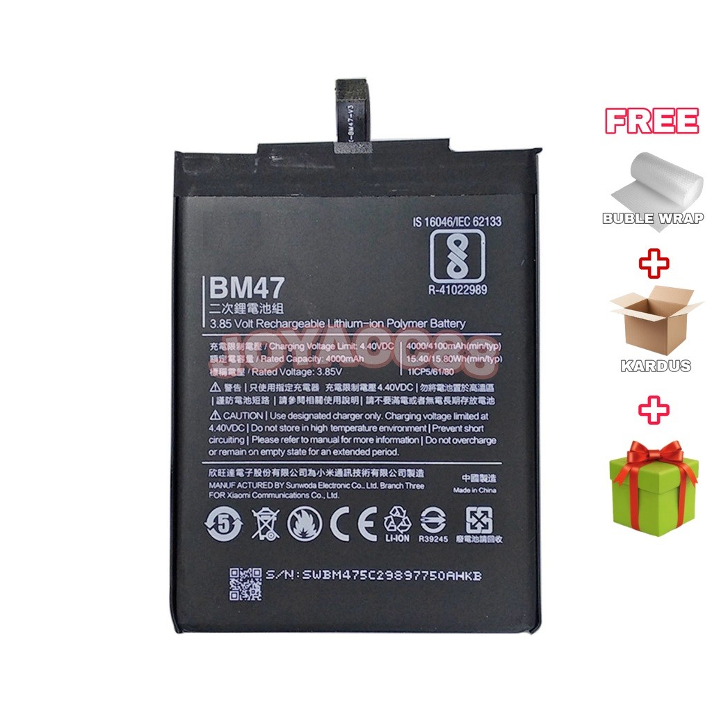 BATRE BATRAI BATTERY BATERAI XIAOMI BM47 / READMI 4X / READMI 3 / READMI 3S / READMI 3 PRO